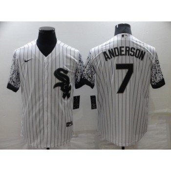 Men's Chicago White Sox #7 Tim Anderson White Cool Base Stitched Jersey Men's Chicago White Sox #7 Tim Anderson White Cool Base Stitched Jersey