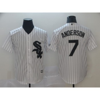 Men's Chicago White Sox #7 Tim Anderson White Cool Base Stitched MLB Jersey