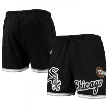 Men's Chicago White Sox Black Team Logo Mesh Shorts Men's Chicago White Sox Black Team Logo Mesh Shorts