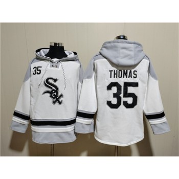 Men's Chicago White Sox #35 Frank Thomas White Ageless Must-Have Lace-Up Pullover Hoodie Men's Chicago White Sox #35 Frank Thomas White Ageless Must-Have Lace-Up Pullover Hoodie