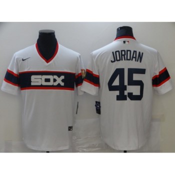 Men's Chicago White sox #45 Michael Jordan White Throwback Stitched Jersey Men's Chicago White sox #45 Michael Jordan White Throwback Stitched Jersey