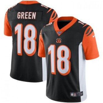 Men's Cincinnati Bengals #18 A.J. Green Black 2019 100th Season Vapor Untouchable Limited Stitched NFL Jersey Men's Cincinnati Bengals #18 A.J. Green Black 2019 100th Season Vapor Untouchable Limited Stitched NFL Jersey