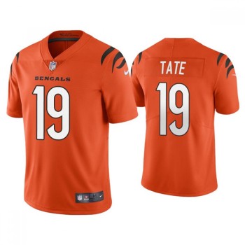 Men's Cincinnati Bengals #19 Auden Tate 2021 Orange Vapor Untouchable Limited Stitched Jersey Men's Cincinnati Bengals #19 Auden Tate 2021 Orange Vapor Untouchable Limited Stitched Jersey