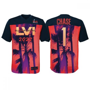 Men's Cincinnati Bengals #1 Ja'Marr Chase Super Bowl LVI Red/Black Stitched Jersey Men's Cincinnati Bengals #1 Ja'Marr Chase Super Bowl LVI Red/Black Stitched Jersey