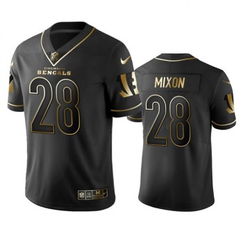 Men's Cincinnati Bengals #28 Joe Mixon 2019 Black Gold Edition Stitched NFL Jersey Men's Cincinnati Bengals #28 Joe Mixon 2019 Black Gold Edition Stitched NFL Jersey