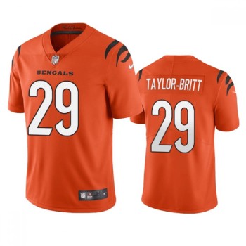 Men's Cincinnati Bengals #29 Cam Taylor-Britt Orange Vapor Limited Stitched Football Jersey Men's Cincinnati Bengals #29 Cam Taylor-Britt Orange Vapor Limited Stitched Football Jersey