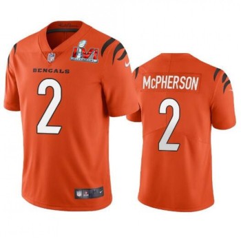 Men's Cincinnati Bengals #2 Evan McPherson 2022 Orange Super Bowl LVI Vapor Limited Stitched Jersey Men's Cincinnati Bengals #2 Evan McPherson 2022 Orange Super Bowl LVI Vapor Limited Stitched Jersey
