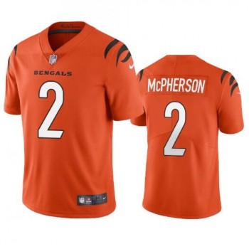 Men's Cincinnati Bengals #2 Evan McPherson Orange Vapor Untouchable Limited Stitched Jersey Men's Cincinnati Bengals #2 Evan McPherson Orange Vapor Untouchable Limited Stitched Jersey