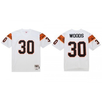 Men's Cincinnati Bengals #30 Ickey Woods White 1988 Stitched Jersey Men's Cincinnati Bengals #30 Ickey Woods White 1988 Stitched Jersey
