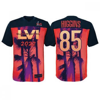 Men's Cincinnati Bengals #85 Tee Higgins Super Bowl LVI Red/Black Stitched Jersey Men's Cincinnati Bengals #85 Tee Higgins Super Bowl LVI Red/Black Stitched Jersey