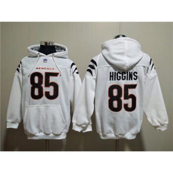 Men's Cincinnati Bengals #85 Tee Higgins White Pullover Hoodie