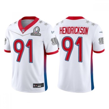 Men's Cincinnati Bengals #91 Trey Hendrickson 2022 White AFC Pro Bowl Stitched Jersey Men's Cincinnati Bengals #91 Trey Hendrickson 2022 White AFC Pro Bowl Stitched Jersey