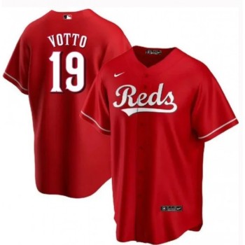 Men's Cincinnati Reds #19 Joey Votto Red Cool Base Stitched Baseball Jersey Men's Cincinnati Reds #19 Joey Votto Red Cool Base Stitched Baseball Jersey