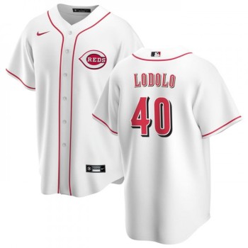 Men's Cincinnati Reds #40 Nick Lodolo White Cool Base Stitched Baseball Jersey Men's Cincinnati Reds #40 Nick Lodolo White Cool Base Stitched Baseball Jersey