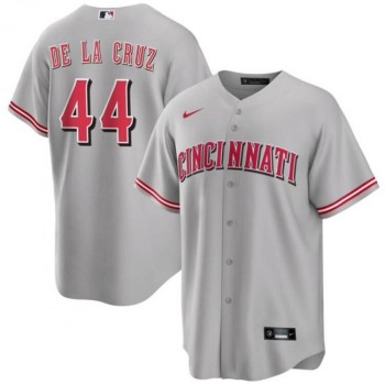 Men's Cincinnati Reds #44 Elly De La Cruz Gray Cool Base Stitched Baseball Jersey Men's Cincinnati Reds #44 Elly De La Cruz Gray Cool Base Stitched Baseball Jersey