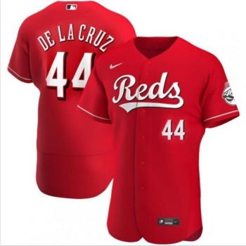 Men's Cincinnati Reds #44 Elly De La Cruz Red Flex Base Stitched Baseball Jersey Men's Cincinnati Reds #44 Elly De La Cruz Red Flex Base Stitched Baseball Jersey