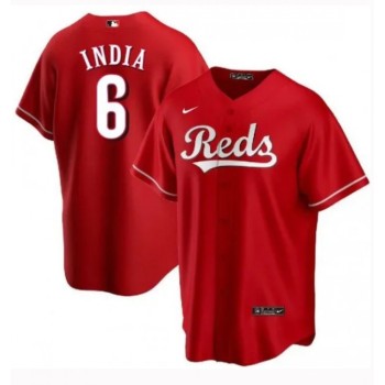 Men's Cincinnati Reds #6 Jonathan india Red Cool Base Stitched Baseball Jersey Men's Cincinnati Reds #6 Jonathan india Red Cool Base Stitched Baseball Jersey