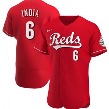 Men's Cincinnati Reds #6 Jonathan india Red Flex Base Stitched Jersey Men's Cincinnati Reds #6 Jonathan india Red Flex Base Stitched Jersey