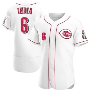 Men's Cincinnati Reds #6 Jonathan india White Flex Base Stitched Jersey Men's Cincinnati Reds #6 Jonathan india White Flex Base Stitched Jersey
