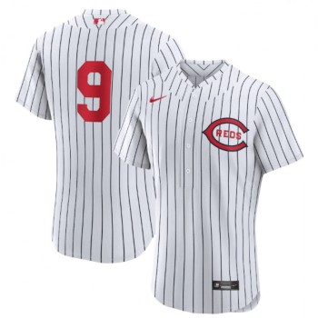 Men's Cincinnati Reds #9 Mike Moustakas 2022 White Field of Dreams Stitched Baseball Jersey Men's Cincinnati Reds #9 Mike Moustakas 2022 White Field of Dreams Stitched Baseball Jersey