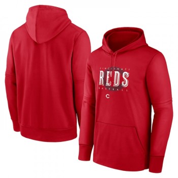 Men's Cincinnati Reds Red Pregame Performance Pullover Hoodie Men's Cincinnati Reds Red Pregame Performance Pullover Hoodie