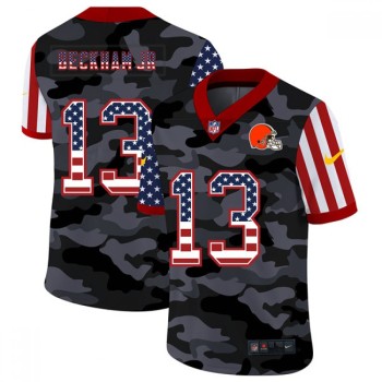 Men's Cleveland Browns #13 Odell Beckham Jr. 2020 Camo USA Flag Limited Stitched Jersey Men's Cleveland Browns #13 Odell Beckham Jr. 2020 Camo USA Flag Limited Stitched Jersey