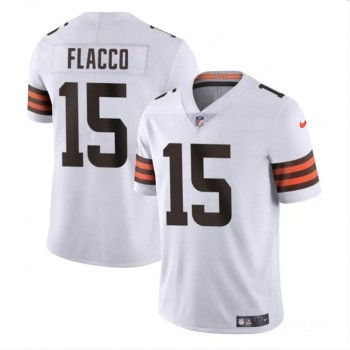 Men's Cleveland Browns #15 Joe Flacco White Vapor Untouchable Limited Stitched Jersey Men's Cleveland Browns #15 Joe Flacco White Vapor Untouchable Limited Stitched Jersey