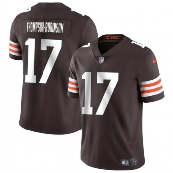 Men's Cleveland Browns #17 Dorian Thompson-Robinson Brown Vapor Untouchable Limited Stitched Jersey Men's Cleveland Browns #17 Dorian Thompson-Robinson Brown Vapor Untouchable Limited Stitched Jersey