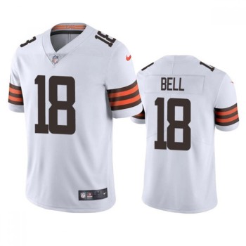 Men's Cleveland Browns #18 David Bell White Vapor Untouchable Limited Stitched Jersey Men's Cleveland Browns #18 David Bell White Vapor Untouchable Limited Stitched Jersey