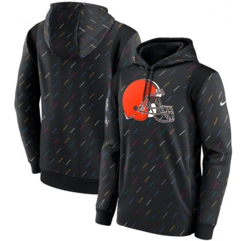 Men's Cleveland Browns 2021 Charcoal Crucial Catch Therma Pullover Hoodie Men's Cleveland Browns 2021 Charcoal Crucial Catch Therma Pullover Hoodie