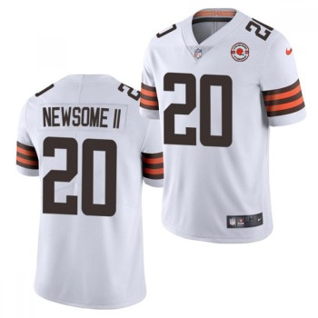 Men's Cleveland Browns #20 Greg Newsome II 2021 White 75th Anniversary Vapor Untouchable Limited Stitched NFL Jersey Men's Cleveland Browns #20 Greg Newsome II 2021 White 75th Anniversary Vapor Untouchable Limited Stitched NFL Jersey