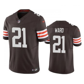 Men's Cleveland Browns #21 Denzel Ward Brown 2023 F.U.S.E. Vapor Untouchable Limited Stitched Jersey Men's Cleveland Browns #21 Denzel Ward Brown 2023 F.U.S.E. Vapor Untouchable Limited Stitched Jersey