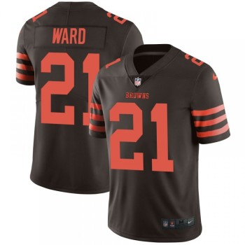 Men's Cleveland Browns #21 Denzel Ward Brown Color Rush Limited Stitched NFL Jersey Men's Cleveland Browns #21 Denzel Ward Brown Color Rush Limited Stitched NFL Jersey