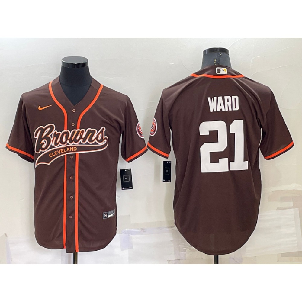 Men's Cleveland Browns #21 Denzel Ward Brown Stitched Jersey