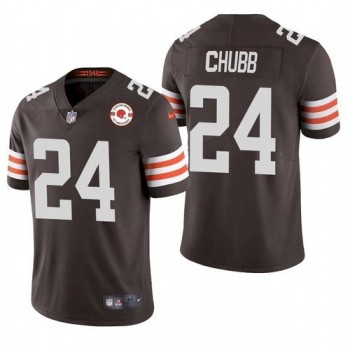 Men's Cleveland Browns #24 Nick Chubb 2021 Brown 75th Anniversary Vapor Untouchable Limited Stitched NFL Jersey Men's Cleveland Browns #24 Nick Chubb 2021 Brown 75th Anniversary Vapor Untouchable Limited Stitched NFL Jersey