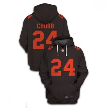 Men's Cleveland Browns #24 Nick Chubb 2021 Brown Pullover Hoodie Men's Cleveland Browns #24 Nick Chubb 2021 Brown Pullover Hoodie