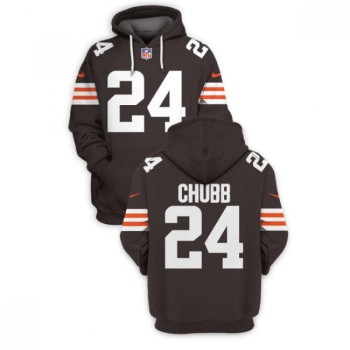 Men's Cleveland Browns #24 Nick Chubb 2021 New Brown Pullover Hoodie Men's Cleveland Browns #24 Nick Chubb 2021 New Brown Pullover Hoodie