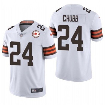 Men's Cleveland Browns #24 Nick Chubb 2021 White 75th Anniversary Vapor Untouchable Limited Stitched NFL Jersey Men's Cleveland Browns #24 Nick Chubb 2021 White 75th Anniversary Vapor Untouchable Limited Stitched NFL Jersey