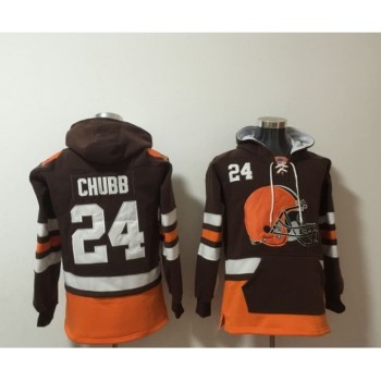 Men's Cleveland Browns #24 Nick Chubb Black Ageless Must-Have Lace-Up Pullover Hoodie Men's Cleveland Browns #24 Nick Chubb Black Ageless Must-Have Lace-Up Pullover Hoodie