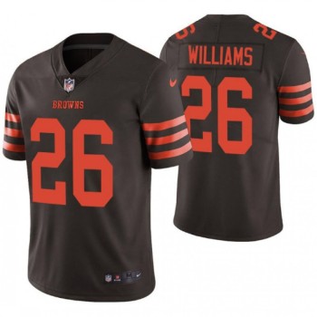 Men's Cleveland Browns #26 Greedy Williams Brown Color Rush Limited Stitched NFL Jersey
