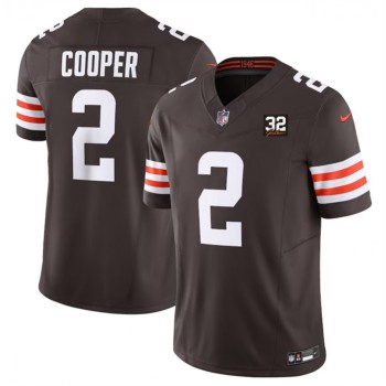 Men's Cleveland Browns #2 Amari Cooper Brown 2023 F.U.S.E. With Jim Brown Memorial Patch Vapor Untouchable Limited Stitched Jersey Men's Cleveland Browns #2 Amari Cooper Brown 2023 F.U.S.E. With Jim Brown Memorial Patch Vapor Untouchable Limited Stitched Jersey