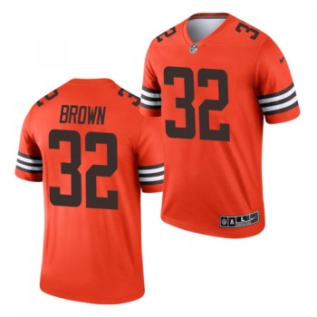 Men's Cleveland Browns #32 Jim Brown Orange Inverted Legend Stitched Football Jersey Men's Cleveland Browns #32 Jim Brown Orange Inverted Legend Stitched Football Jersey