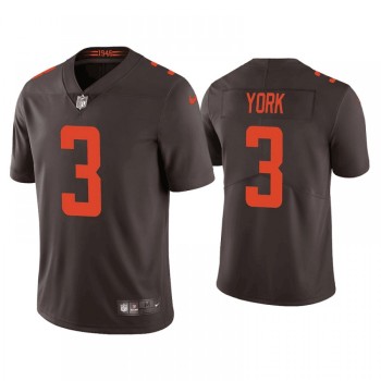 Men's Cleveland Browns #3 Cade York Brown Vapor Untouchable Limited Stitched Jersey Men's Cleveland Browns #3 Cade York Brown Vapor Untouchable Limited Stitched Jersey