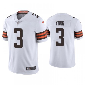 Men's Cleveland Browns #3 Cade York White Vapor Untouchable Limited Stitched Jersey