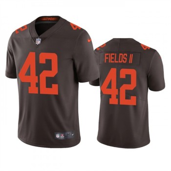 Men's Cleveland Browns #42 Tony Fields II Brown Vapor Untouchable Limited Stitched Jersey Men's Cleveland Browns #42 Tony Fields II Brown Vapor Untouchable Limited Stitched Jersey