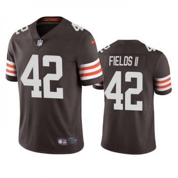 Men's Cleveland Browns #42 Tony Fields II Tan Brown Vapor Untouchable Limited Stitched Jersey Men's Cleveland Browns #42 Tony Fields II Tan Brown Vapor Untouchable Limited Stitched Jersey