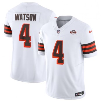 Men's Cleveland Browns #4 Deshaun Watson White 2023 F.U.S.E. 1946 Collection Vapor Untouchable Limited Stitched Jersey Men's Cleveland Browns #4 Deshaun Watson White 2023 F.U.S.E. 1946 Collection Vapor Untouchable Limited Stitched Jersey