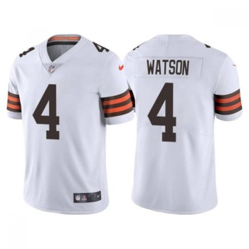 Men's Cleveland Browns #4 Deshaun Watson White Vapor Untouchable Limited Stitched Jersey Men's Cleveland Browns #4 Deshaun Watson White Vapor Untouchable Limited Stitched Jersey