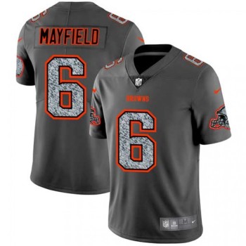 Men's Cleveland Browns #6 Baker Mayfield 2019 Gray Fashion Static Limited Stitched NFL Jersey Men's Cleveland Browns #6 Baker Mayfield 2019 Gray Fashion Static Limited Stitched NFL Jersey
