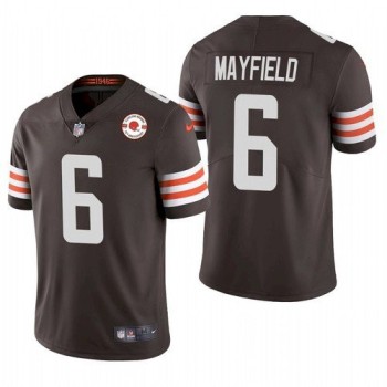 Men's Cleveland Browns #6 Baker Mayfield 2021 Brown 75th Anniversary Vapor Untouchable Limited Stitched NFL Jersey Men's Cleveland Browns #6 Baker Mayfield 2021 Brown 75th Anniversary Vapor Untouchable Limited Stitched NFL Jersey